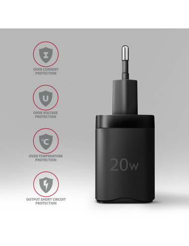 AXAGON Wallcharger 2x port (USB-A + USB-C), 20W | ACU-PQ20
