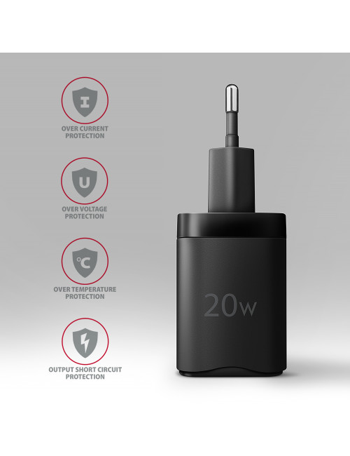 AXAGON Wallcharger 2x port (USB-A + USB-C), 20W | ACU-PQ20