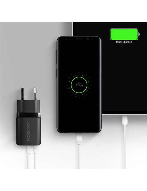 AXAGON Wallcharger 2x port (USB-A + USB-C), 20W | ACU-PQ20
