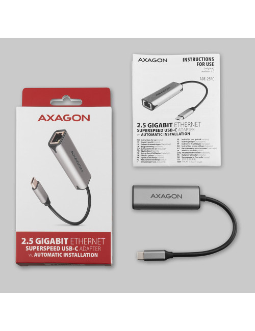 AXAGON | ADE-25RC SuperSpeed USB-C 2.5 Gigabit Ethernet