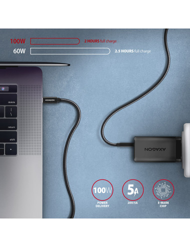 AXAGON Data and charging USB 2.0 cable | BUCM32-CM10AB | USB Type-C to USB Type-C
