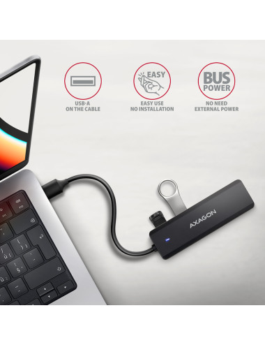 AXAGON Travel four-port USB-A 5Gbps hub | HUE-C1A