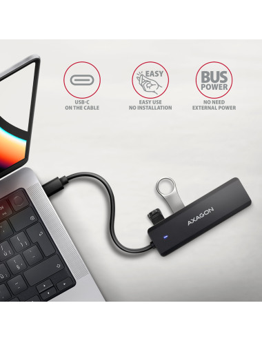 AXAGON Travel four-port USB-C 5Gbps hub | HUE-C1C