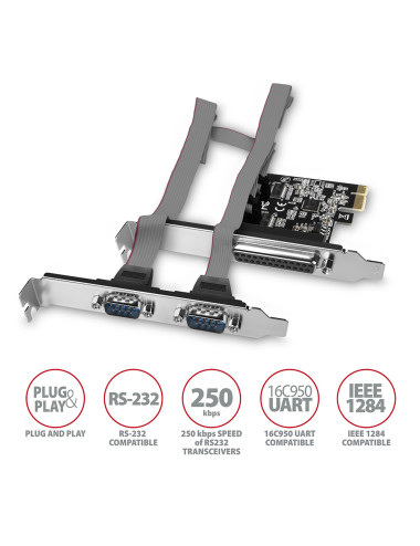 AXAGON PCI-Express card with one parallel and two serial ports 250 kbps | PCEA-PSN