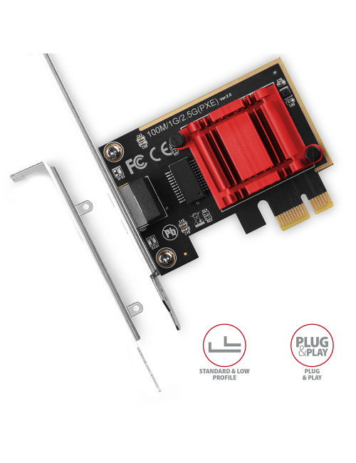 AXAGON PCI-Express network card with 2.5 Gbit/s transmission rate and PXE support | PCEE-G25