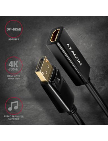 AXAGON | Active adapter | DisplayPort to HDMI | 0.15 m
