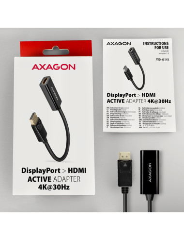 AXAGON | Active adapter | DisplayPort to HDMI | 0.15 m