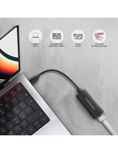 AXAGON ADE-ARC USB-C Gigabit Ethernet Adapter