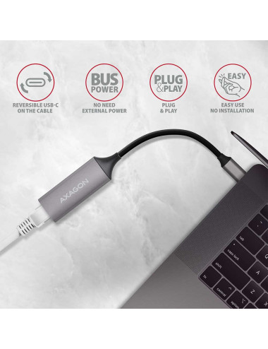 AXAGON ADE-TRC Compact aluminum USB-C 3.2 Gen 1 Gigabit Ethernet 10/100/1000Mbit adapter with automatic installation