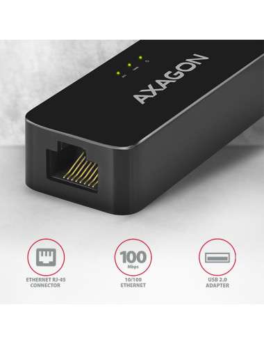 AXAGON ADE-XR USB 2.0 Ethernet 10/100 adapter with automatic installation