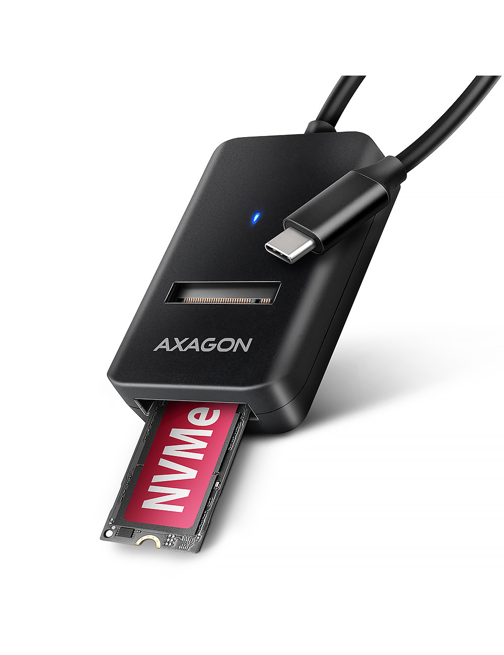 AXAGON USB-C 10Gbps adapter for fast connection of M.2 NVMe and SATA SSD, USB-C cable 10 cm | ADM2-CM