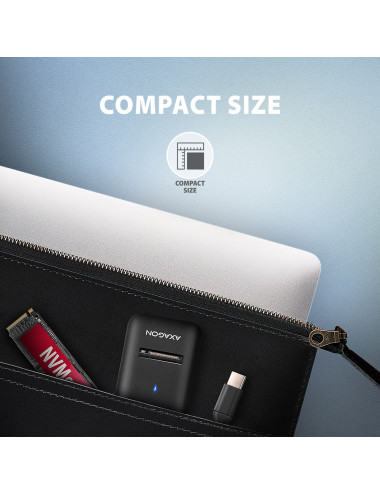 AXAGON USB-C 10Gbps adapter for fast connection of M.2 NVMe and SATA SSD, USB-C cable 10 cm | ADM2-CM