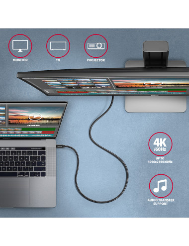 AXAGON Data and charging USB 2.0 cable, 1.5 m | BUCM32-CM15AB | USB-C to USB-C