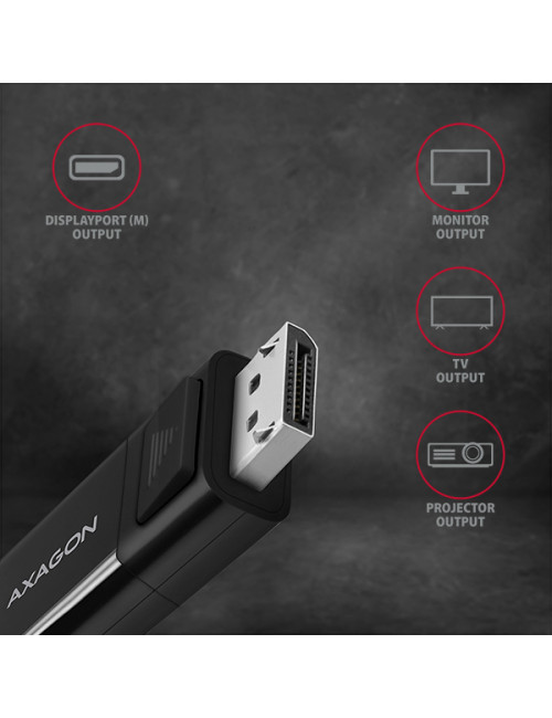 AXAGON Active cable | USB-C to DisplayPort | 1.8 m