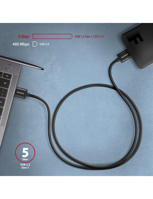 AXAGON Data and charging cable, 1 m | BUMM3-AM10AB | USB Type A to USB Type Micro-B