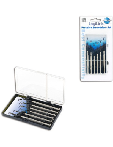 Logilink | Small Screwdriver Set, 6pcs | Incl. transport boxThe set includes1x slot driver 1.4 mm1x slot driver 2.0 mm1x slot dr