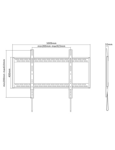 Sunne | Wall Mount | 60-100-LP | 60-100 " | Maximum weight (capacity) 100 kg | Black
