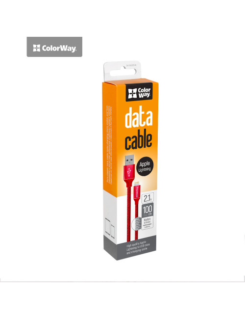 ColorWay | Data Cable | Apple Lightning | Charging cable | 2.1 A