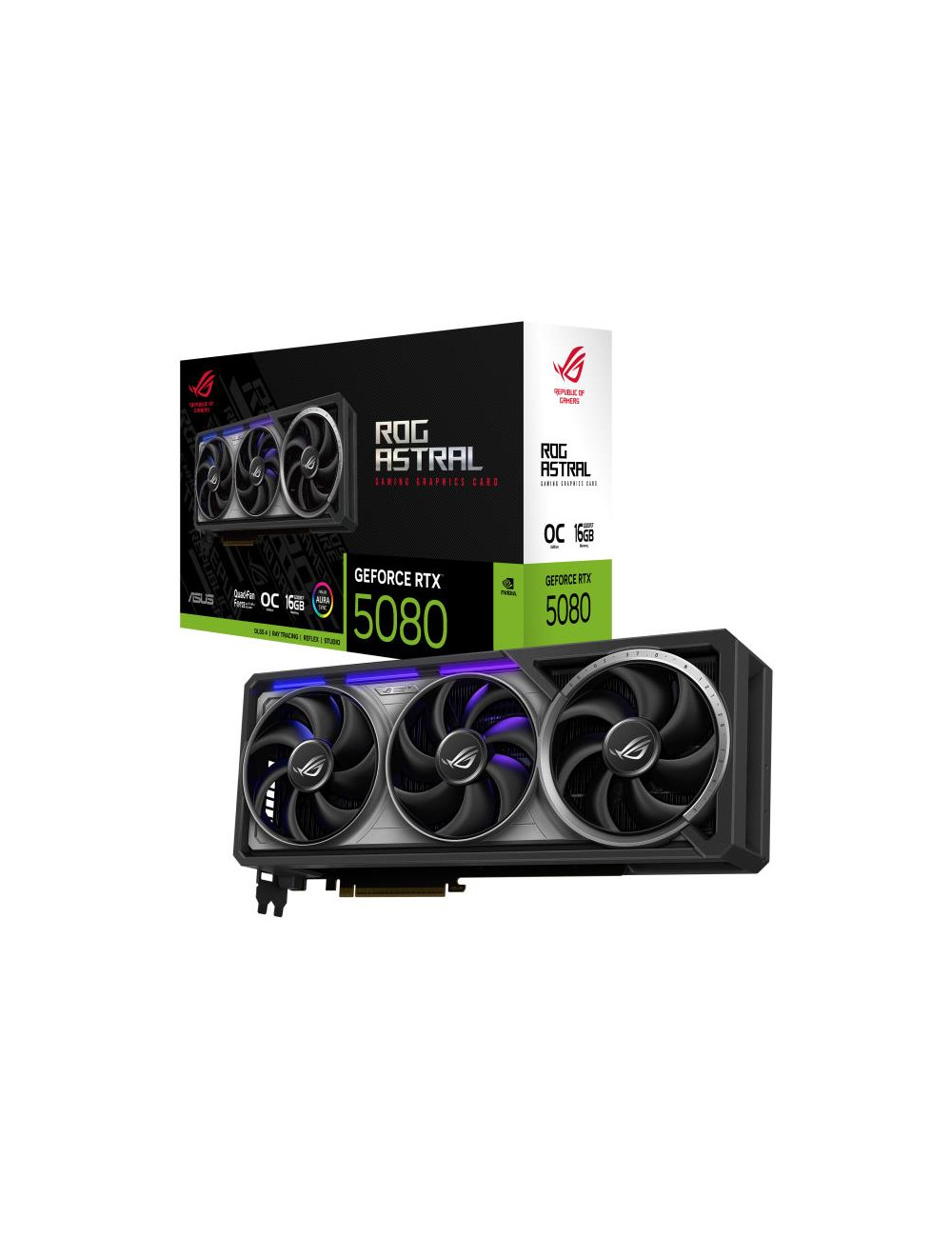 Graphics Card|ASUS|NVIDIA GeForce RTX 5080|16 GB|GDDR7|256 bit|PCIE 5.0 16x|Triple slot Fansink|2xHDMI|3xDisplayPort|ASTRAL-RTX5