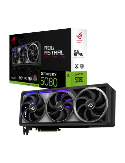 Graphics Card|ASUS|NVIDIA GeForce RTX 5080|16 GB|GDDR7|256 bit|PCIE 5.0 16x|Triple slot Fansink|2xHDMI|3xDisplayPort|ASTRAL-RTX5