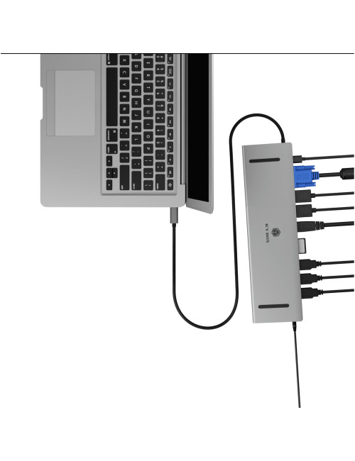 Raidsonic Docking Station | IB-DK2106a-CPD | Ethernet LAN (RJ-45) ports 1 | VGA (D-Sub) ports quantity 1 | HDMI ports quantity 2