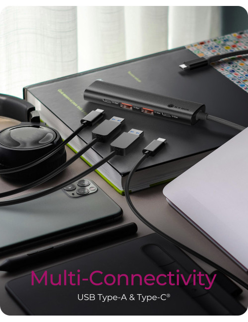 Raidsonic | 4-Port USB 3.2 Gen 2 Hub with Power Delivery | IB-HUB1437-CPD