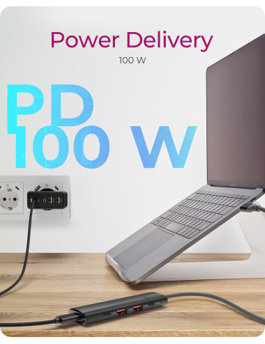 Raidsonic | 4-Port USB 3.2 Gen 2 Hub with Power Delivery | IB-HUB1437-CPD