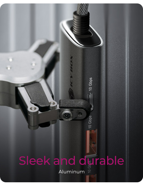 Raidsonic | 4-Port USB 3.2 Gen 2 Hub with Power Delivery | IB-HUB1437-CPD