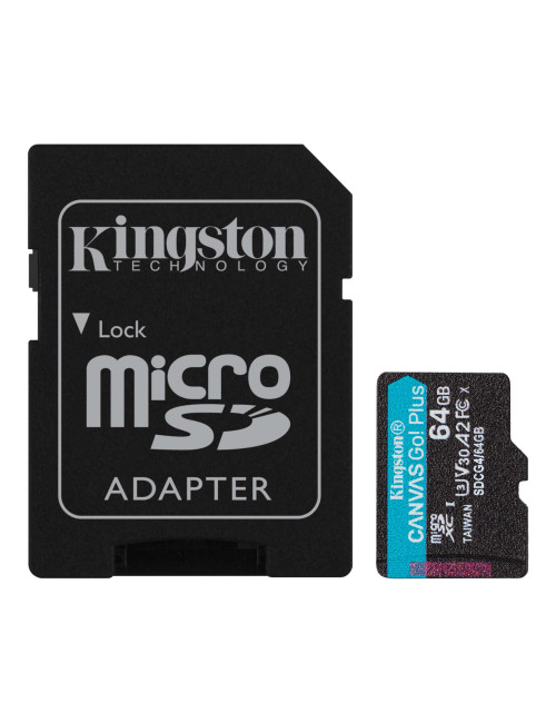 Kingston | Canvas Go! Plus | 64 GB | SD | Flash memory class Class 10, UHS-I, U3, V30, A2