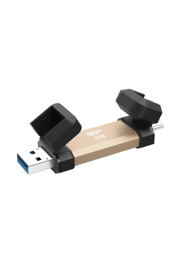 Silicon Power DS72 | 1000 GB | USB Type-A and USB Type-C 3.2 Gen 2 | Gold