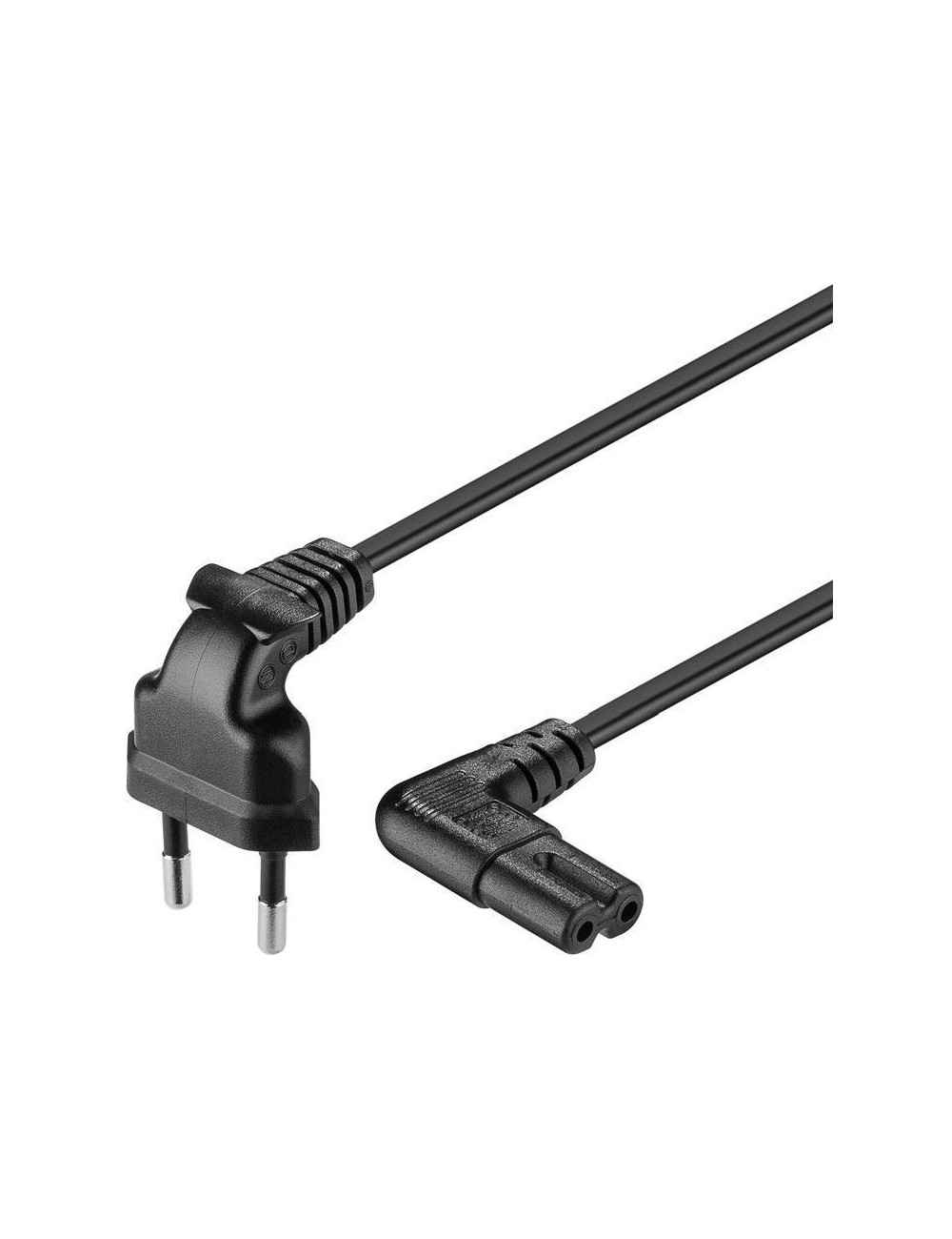 Goobay | Euro connection cord, both ends angled | 97344 | Black Euro male (Type C CEE 7/16) | Device socket C7