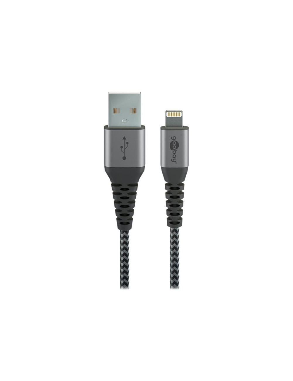 Goobay | Lightning to USB-A Textile Cable with Metal Plugs | 49268 | USB-A to Lightning