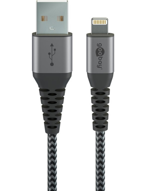 Goobay | Lightning to USB-A Textile Cable with Metal Plugs | 49268 | USB-A to Lightning