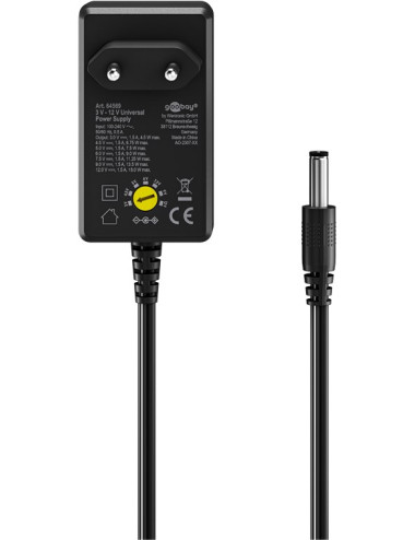 Goobay Universal Power Supply 3 V - 12 V, Max. 18 W