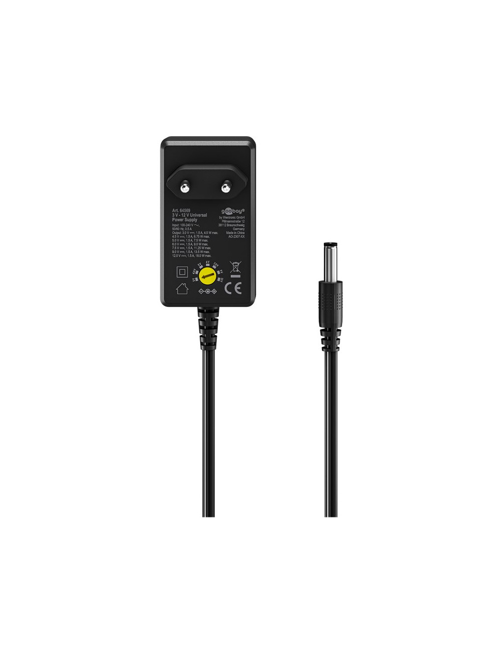Goobay Universal Power Supply 3 V - 12 V, Max. 18 W