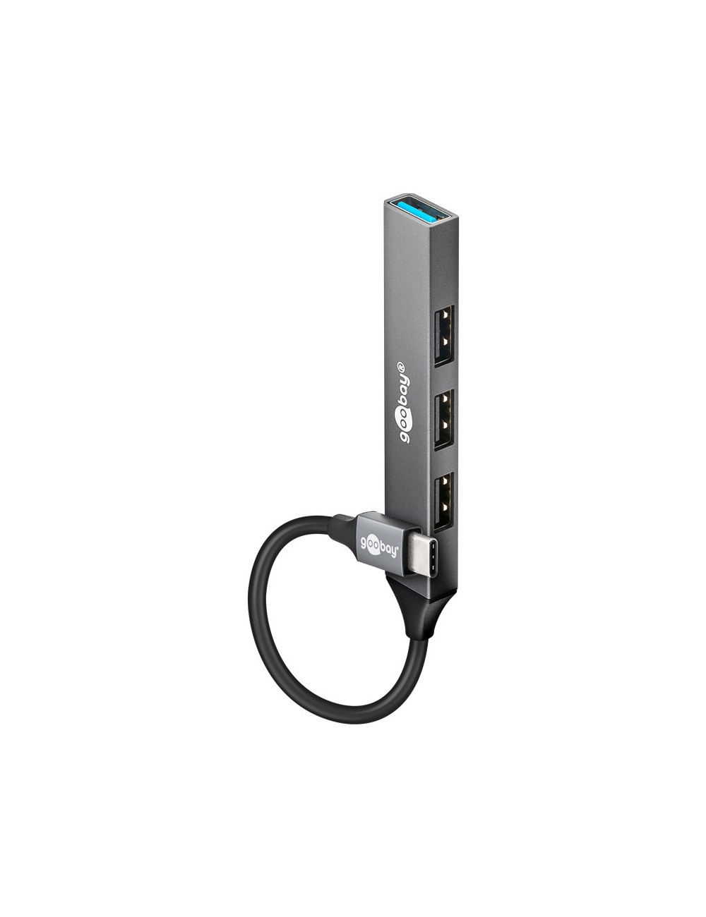 Goobay Slim 4-Port USB Hub, USB-C to USB-A, 5 Gbit/s | 74457