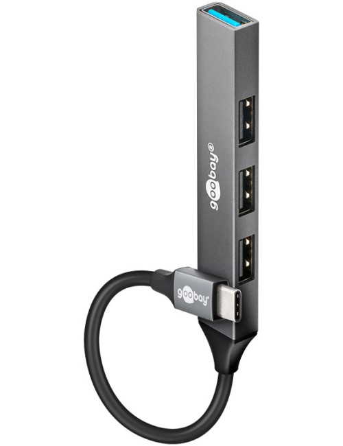 Goobay Slim 4-Port USB Hub, USB-C to USB-A, 5 Gbit/s | 74457