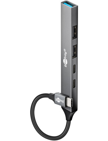 Goobay Slim 5-Port USB Hub, USB-C to USB-C/USB-A, 5 Gbit/s | 74460