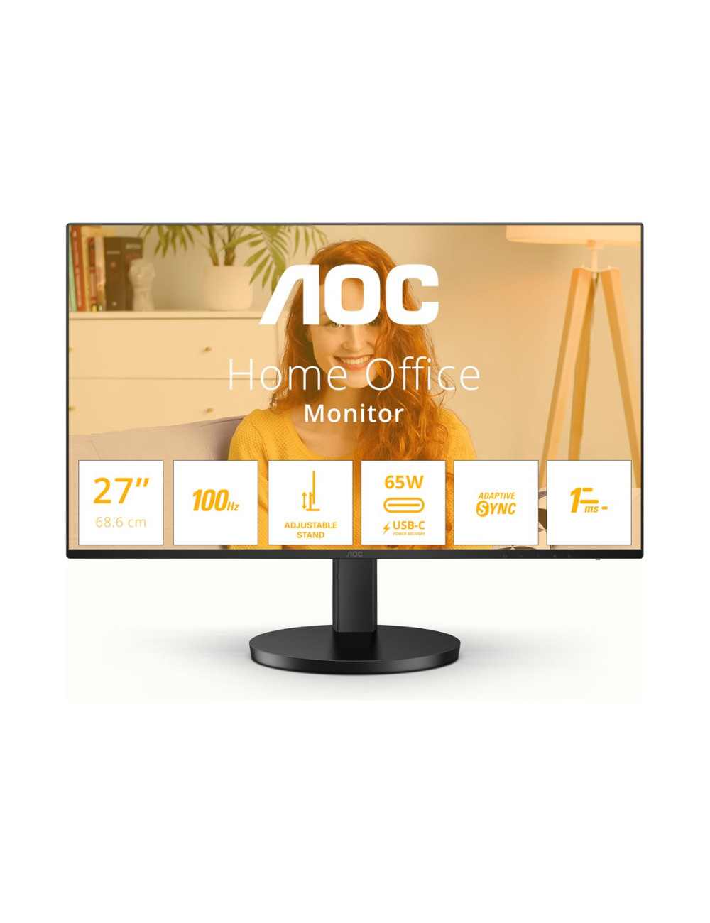 AOC Q27B3CF2 | 27 " | IPS | QHD | 16:9 | 100 Hz | 1 ms | 2560 x 1440 pixels | 350 cd/m | HDMI ports quantity 1 | Black | Warrant