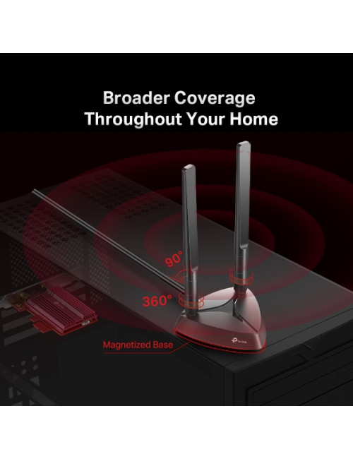 TP-LINK | TX3000E | AX3000 Wi-Fi 6 Bluetooth 5.0 PCIe Adapter | 2.4GHz/5GHz | Antenna type 2xHigh-Gain External Antennas | 574+2