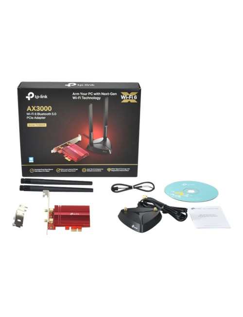 TP-LINK | TX3000E | AX3000 Wi-Fi 6 Bluetooth 5.0 PCIe Adapter | 2.4GHz/5GHz | Antenna type 2xHigh-Gain External Antennas | 574+2