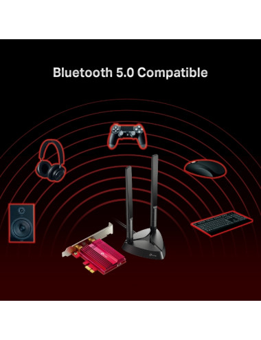 TP-LINK | TX3000E | AX3000 Wi-Fi 6 Bluetooth 5.0 PCIe Adapter | 2.4GHz/5GHz | Antenna type 2xHigh-Gain External Antennas | 574+2