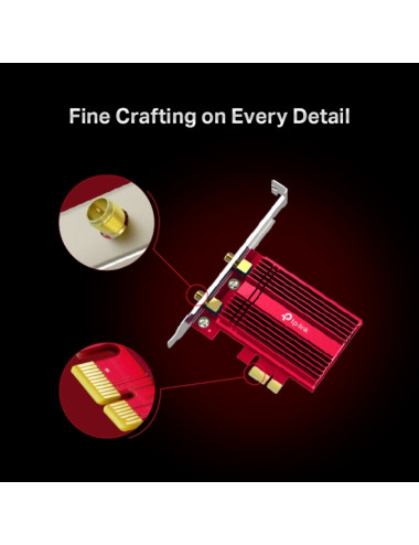 TP-LINK | TX3000E | AX3000 Wi-Fi 6 Bluetooth 5.0 PCIe Adapter | 2.4GHz/5GHz | Antenna type 2xHigh-Gain External Antennas | 574+2