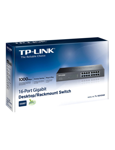 TP-LINK | 16-Port Gigabit Switch | TL-SG1016D | Unmanaged | Desktop/Rackmountable