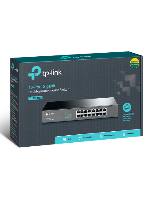 TP-LINK | 16-Port Gigabit Switch | TL-SG1016D | Unmanaged | Desktop/Rackmountable
