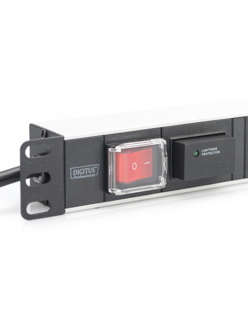 Digitus | 1U Aluminum PDU, rackmountable, 7x safety outlet 16A Plug, 250VAC 50/60Hz, switch, surge protection | DN-95407