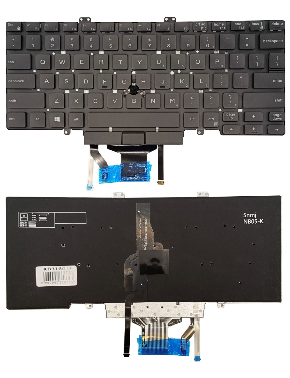 Keyboard DELL Latitude 5400, with trackpoint