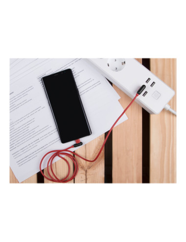 Natec Prati, Angled USB Type C to Type A Cable 1m, Red | Natec | Angled USB Type C to USB Type A | Prati | USB Type C | USB Type