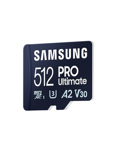 Samsung | MicroSD Card | PRO Ultimate | 512 GB | microSDXC Memory Card | Flash memory class U3, V30, A2 | SD adapter