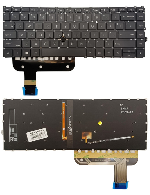 Klaviatūra HP EliteBook 845 G7, su pašvietimu ir trackpoint